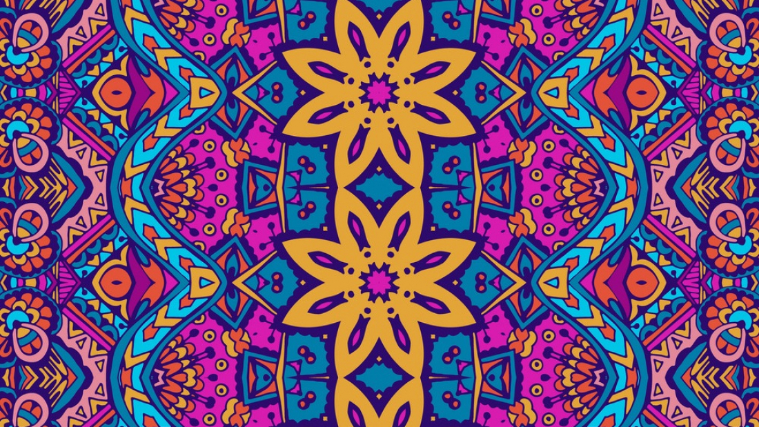 Trendy vector wallpaper. Vintage fabric. Vector mexican holiday decoration. Fabric texture colorful. Creative vector layout. Fashion ethnic design.