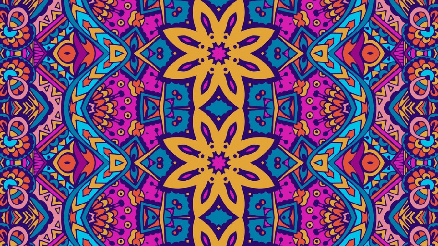 Trendy vector wallpaper. Vintage fabric. Vector mexican holiday decoration. Fabric texture colorful. Creative vector layout. Fashion ethnic design.